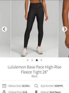 lululemon athletica Base Pace High-Rise Fleece Tight 28"